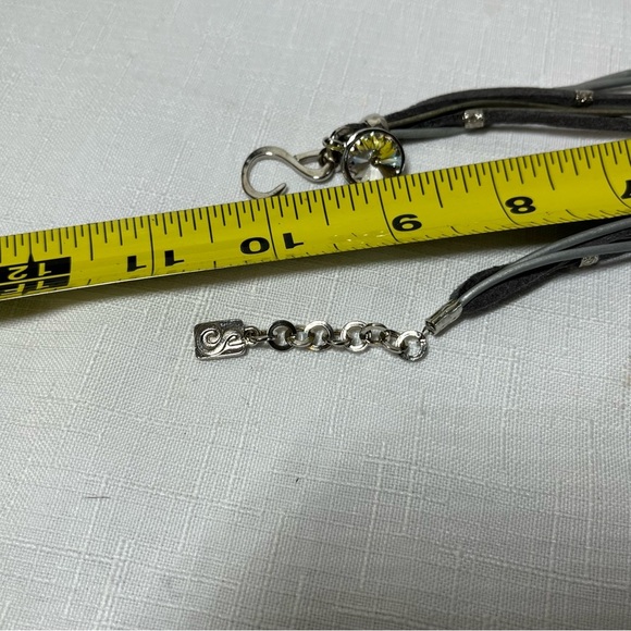 Sea Smadar Eliasaf Crystal Leather Bracelet Silver grey triple wrap Swarovski - Picture 6 of 6